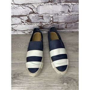 The Office of Angela Scott Navy Blue White Stripe Sneakers Women’s Sz 6M US/36EU